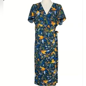 J.Crew Jungle Animal Print Wrap Dress Women's Sz 8